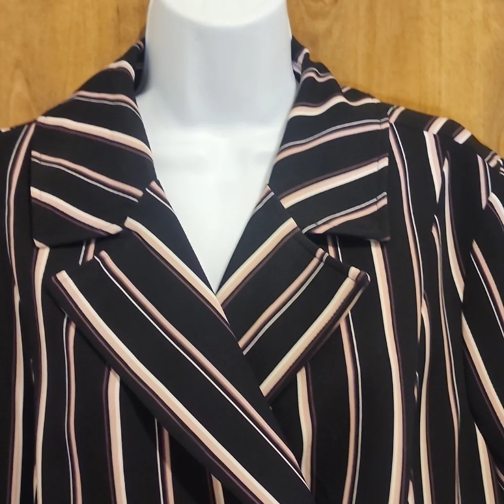 Torrid Black, Pink and White Striped Jacket - Picture 6 of 13